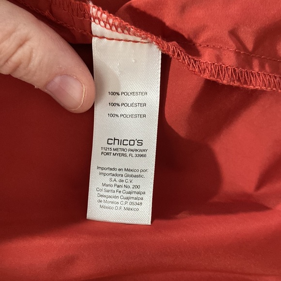 Zenergy Chico's Size 1 Burnt Orange Tab Sleeve Jacket gold hardware EUC - Picture 11 of 15